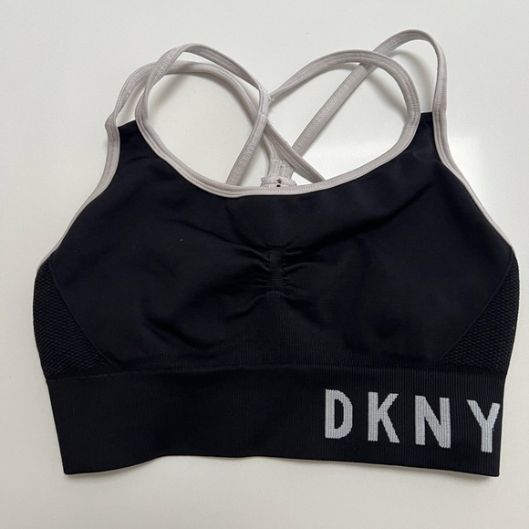 Dkny Other - DKNY Black and Gray Cross-Back Bra